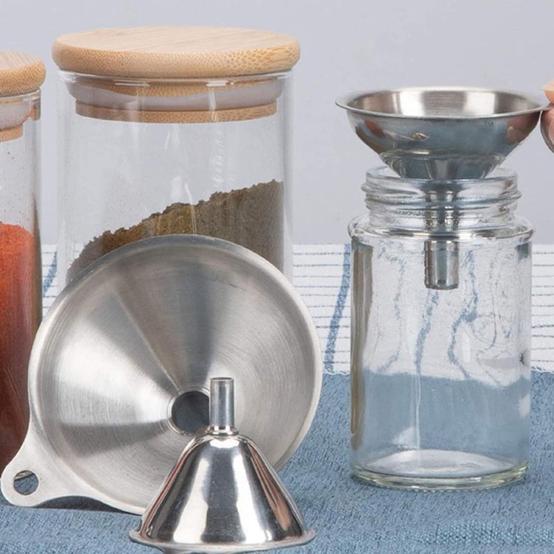 Stainless Steel Mini Funnels 5Pcs Wide Mouth for Kitchen Jam Oil Liquid Dispensing - Image 5